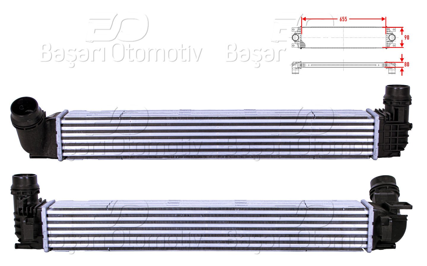 TURBO RADYATORU (INTERCOOLER) 655X90X80 | RENAULT SCENIC GRAND SCENIC MEGANE 3 MEGANE CC 1.2 TCE 1.4 A-16V 1.5 DCI 08 > | WISCO