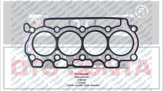 SILINDIR KAPAK CONTA MLS 1.25MM 2 DELIK P107 P206 P307 BIPPER NEMO FIESTA FUSION 1.4HDI DV4