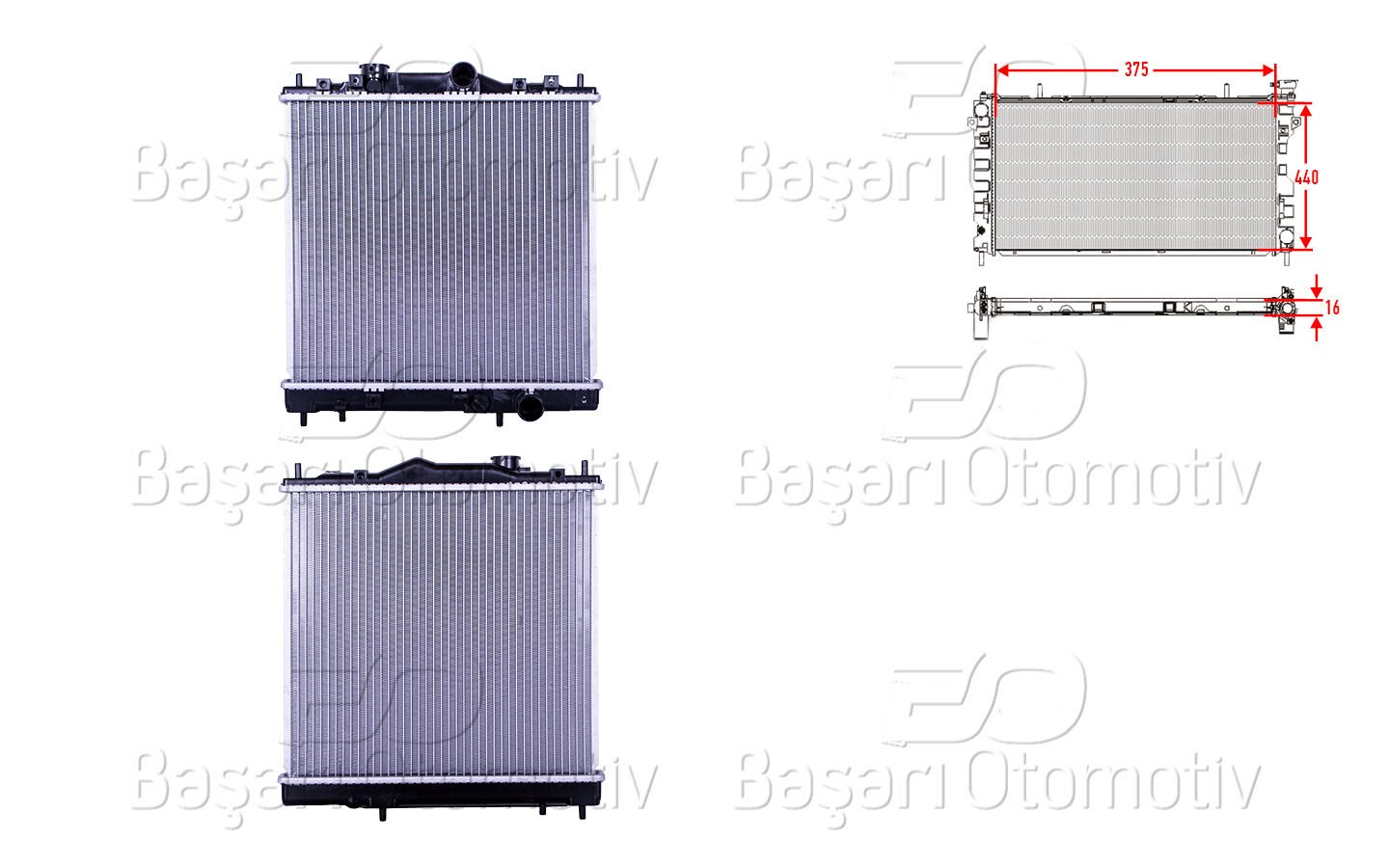 SU RADYATORU BRAZING MT 375X440X16 | PROTON 1.5 94-00 | WISCO