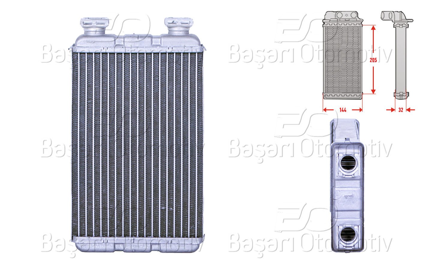 KALORIFER RADYATORU BRAZING 205X145 MM | BMW 3 Compact (E36) 3.16i 94-00 3.18tds 95-00 323ti 97-00 | WISCO
