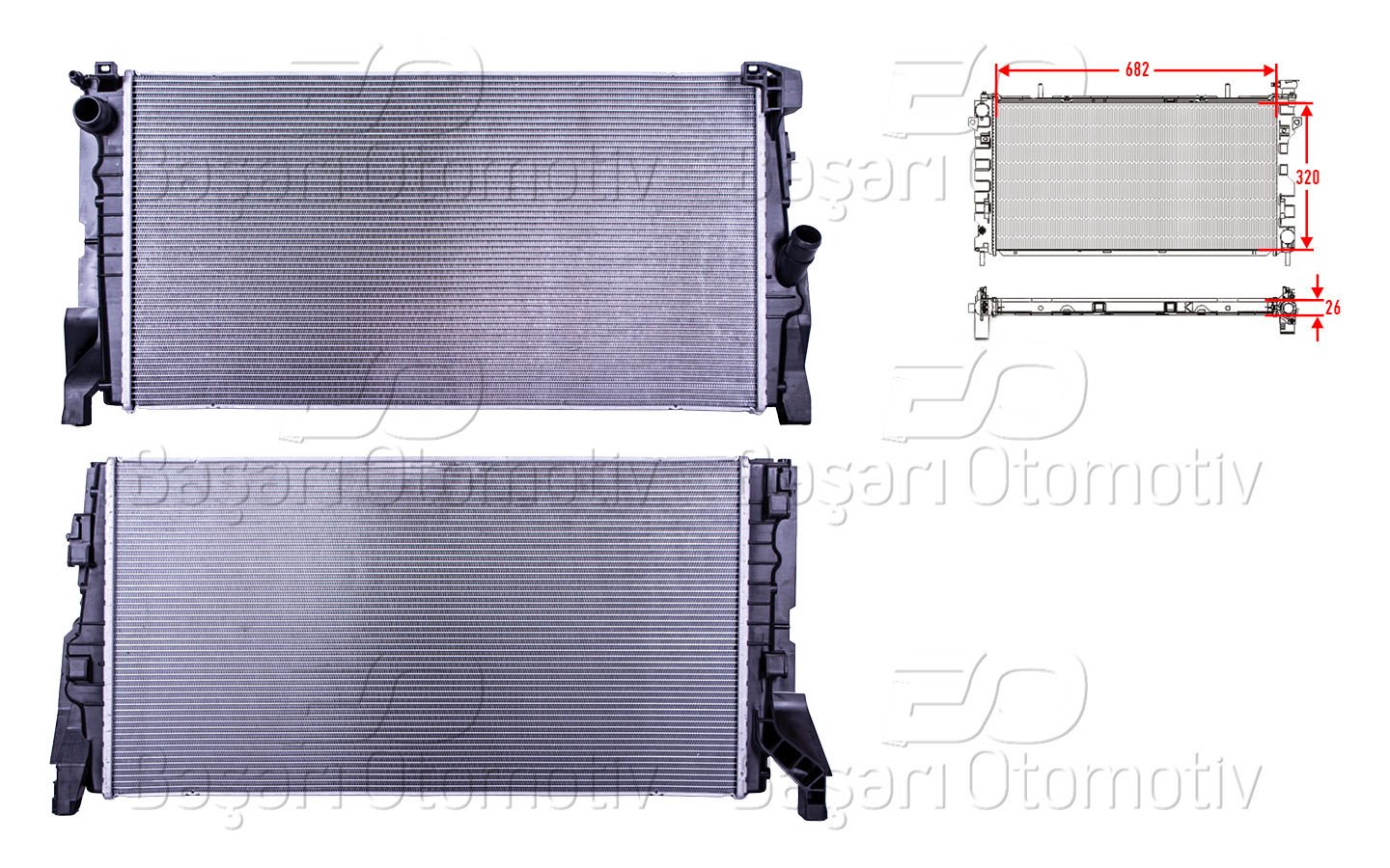 SU RADYATORU BRAZING MT 682X320X26 | BMW 2 SERISI F45 216D. 218D F45.F46. MINI F55.F56 . F48 ( X1 ) | WISCO