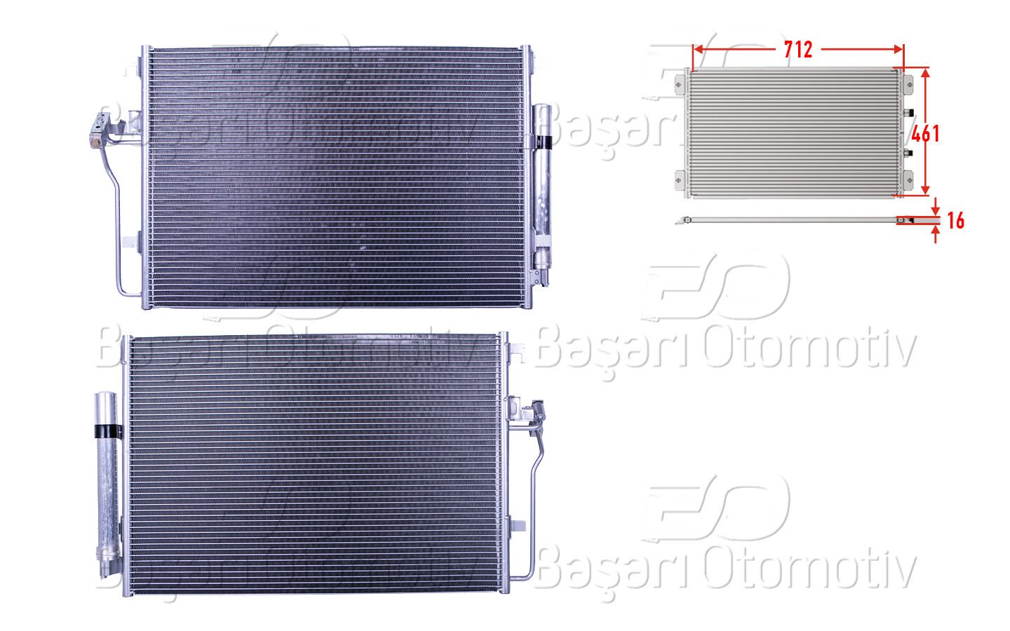 KLIMA RADYATORU 712X461X16 | VW CRAFTER MERCEDES SPRINTER 2.0TDI 2.5TDI 06 > | WISCO