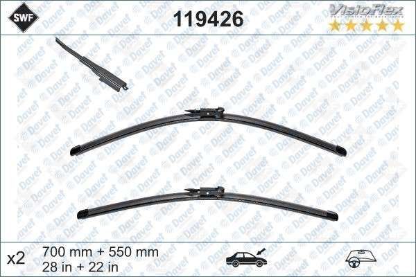 SILECEK SUPURGESI X2 700/550MM MUZ TIP C5 08--> ####