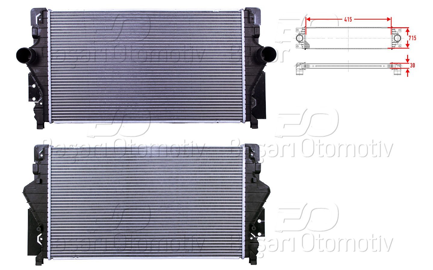 TURBO RADYATORU (INTERCOOLER) 415X715X30 | VW T4 2.5TDI 94 > | AUTOLUX