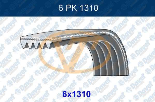 GMB 6PK1310 - KANALLI KAYIS DOBLO-ALBEA 1.3 MULTIJET KLIMALI