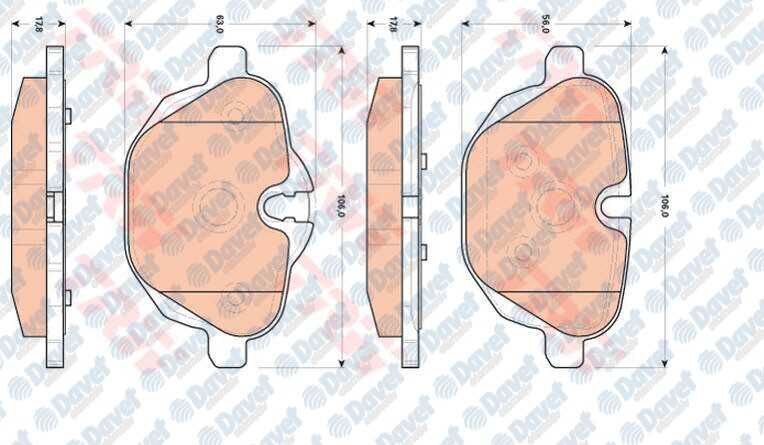 ARKA FREN BALATASI BMW 5 SERISI F10 520D - 523I - 525D - 528I - 530D BMW 5 SERISI TOURING F11 520D - 523I - 525D - 528I X3 SERISI F25 2.0 - 1.8 - 3.0 - 3.5 - 2.8 - 10> 106.1mm X 56.3mm X 17.8mm