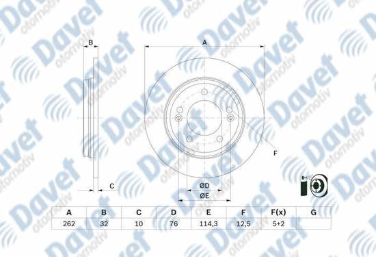 ARKA FREN DISKI 262mm HYUNDAI ELANTRA VI-VII AD-ADA 1.6-1.6D 2.0 15-20 IONIQ AE 1.6 GDI Plug-in Hybrid 16-22 i20 III BC3, BI3 1.6 T-GDi N 20> KIA 16=>