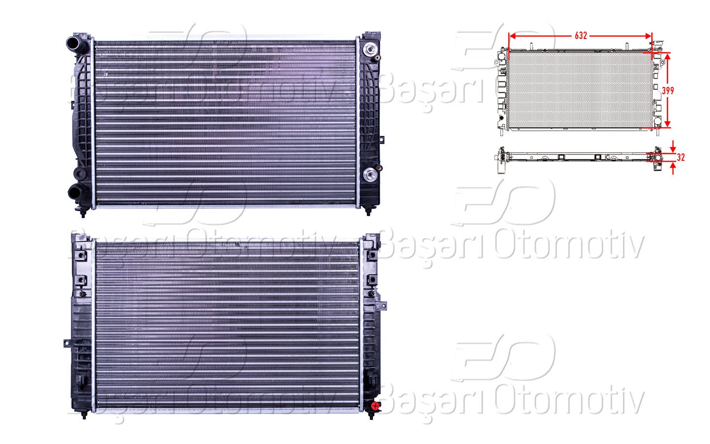 SU RADYATORU MEKANIK AT 632X399 MM | VW PASSAT AUDI A4 A6 SKODA SUPERB 1.6 1.8 1.8 T1.9 TDI 2.0 2.3 2.4 2.6 2.8 97 > | AUTOLUX