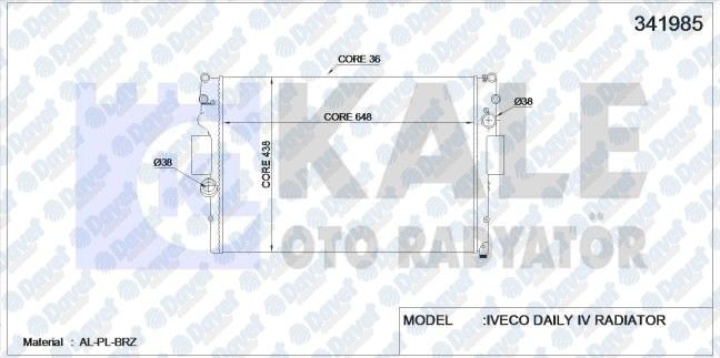 SU RADYATORU IVECO DAILY III / IV 35C12 V. 35C12 V/P. 35S12 V. 35S12 V/P 06-> AL/PL/BRZ MANUEL
