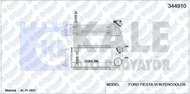 TURBO RADYATORU INTERCOOLER FIESTA 1.6 TDCI 08=> MEK AC+/- AL/PL/BRZ ####