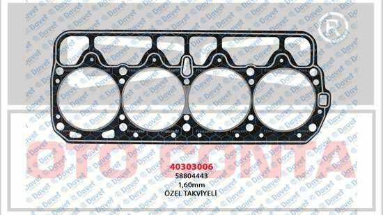 SILINDIR KAPAK CONTA SKC LPG LI ARACLARA OZEL TAKVIYELI 1.80MM BEYAZ M131 DKS 1600