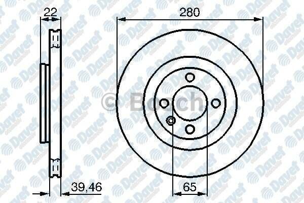 FREN DISKI ON HAVALI 280MM VOLKSWAGEN GOLF II PASSAT 1.8 88-96 SEAT CORDOBA 1.6 97-02 IBIZA 1.4 1.6 99-> ####