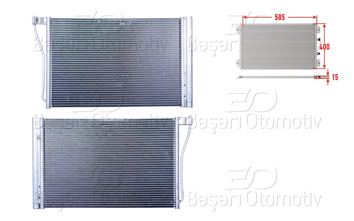 KLIMA RADYATORU 585X400X15 | BMW 5 SERISI F10 10-16. 6 SERISI F06. F12. F13 11> | WISCO