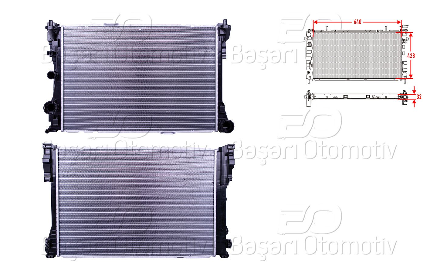 SU RADYATORU BRAZING MT 640X428X32 | MERCEDES-BENZ E-SERISI (W212) E200 CDI-E220 CDI-E250 CDI 09-16/ CLS (C218) 220 CDI-250 CDI 14-17/ SLK (R172) 200-250 CDI 15> | WISCO