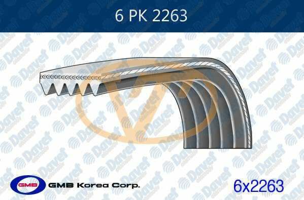 GMB 6PK2263 - ALTERNATOR KANALLI KAYIS OMEGA A-CALIBRA