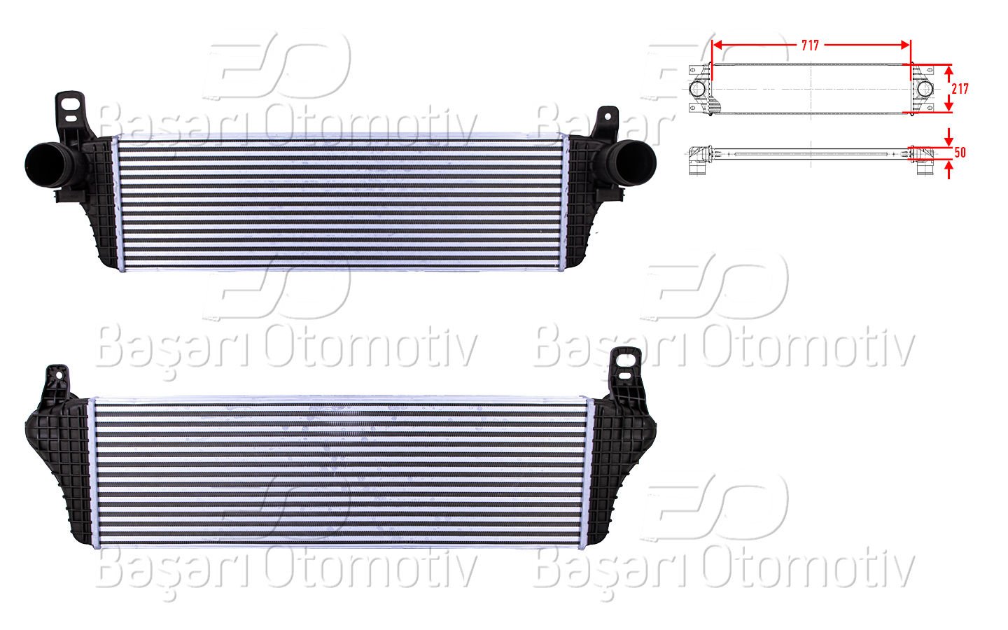 TURBO RADYATORU (INTERCOOLER) 717X217X50 | VW T6 2.0TDI CFC 10> | WISCO