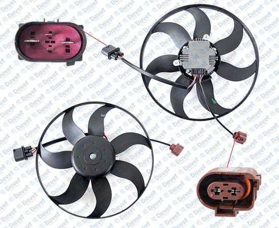 FAN MOTORU A1 / A3 / TT - FABIA / OCTAVIA - BEETLE / CADDY III / CADDY IV / EOS / GOLF PLUS / GOLF V / GOLF VI / JETTA III / JETTA IV / PASSAT / PASSAT CC / POLO / SCIROCCO / TOURAN 363mm