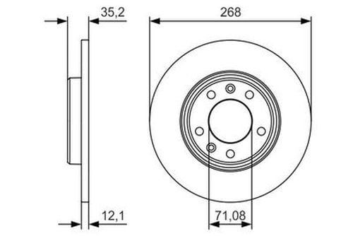 Fren Diski, Arka, Peu 3008 - 308 II/III - 508 II - Partner - Rifter / Citroen C4 - Berlingo / Opel Combo E - Grandland Ø: 268 mm. OEM: 1609582880, 3642786