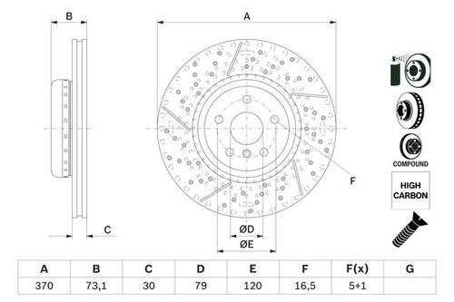 FREN DİSKİ (ÖN) - BMW F20/F21/F22/F23/F30/F31/F32/F33/F34/F36 ; 34106797603