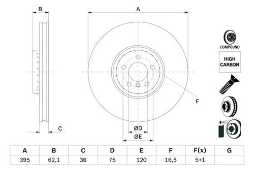 FREN DİSKİ (ÖN) - BMW X5 E70/F15 - X6 E71/F16 ; 34116789070