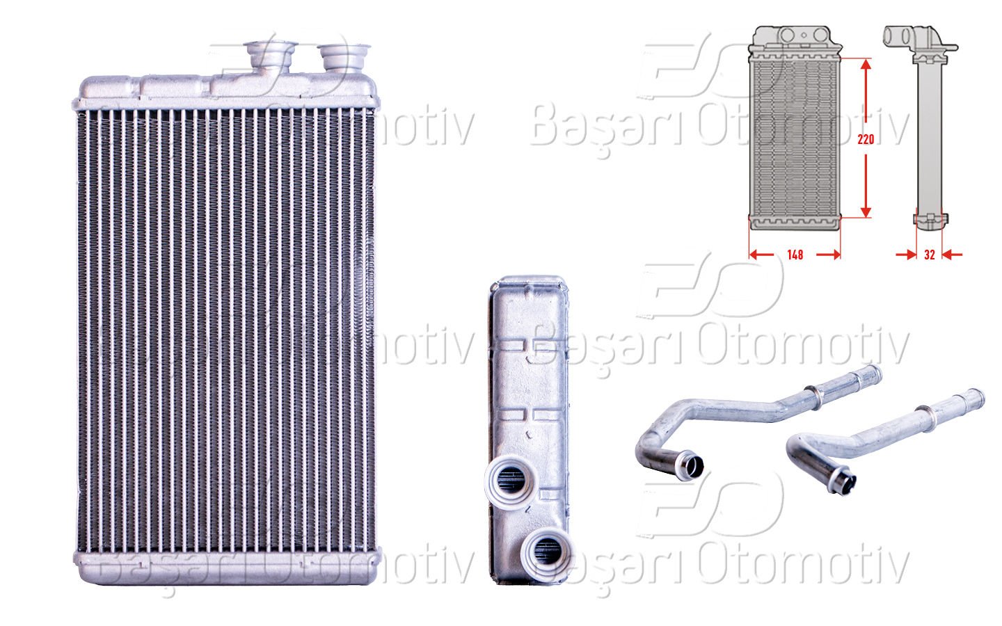 KALORIFER RADYATORU BRAZING 220X152 MM | BMW G30, F90) 520 d 16- 7 (G11, G12) 730d 15-20 ROLLS-ROYCE GHOST II (RR21) V12 20- | WISCO