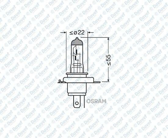 AMPUL 12V H4 55/60W TIRNAKLI FAR 43T HALOJEN ####