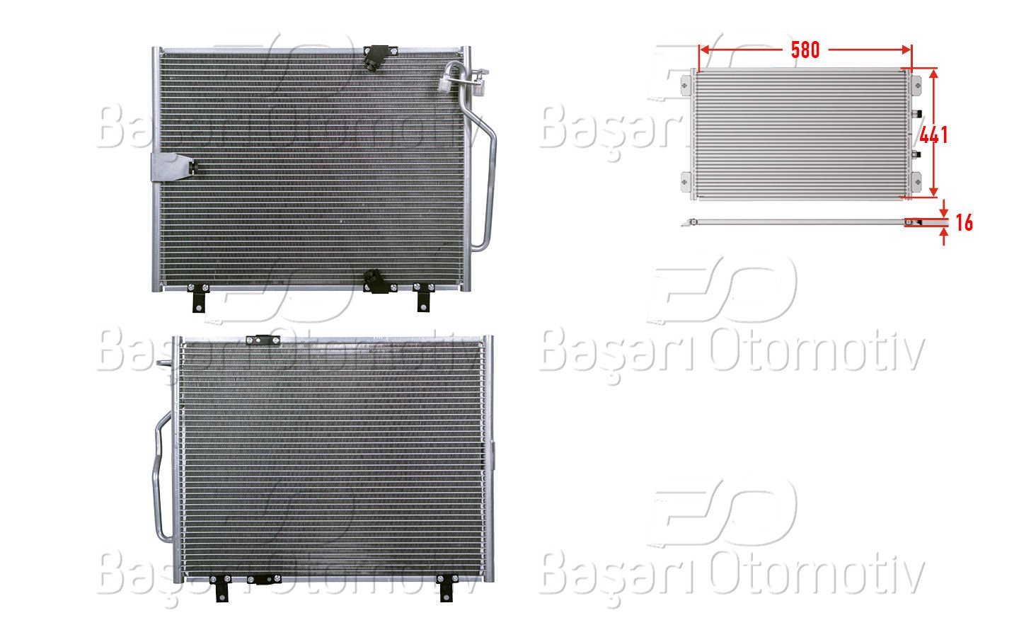 KLIMA RADYATORU 580X441X16 | BMW 5 (E34) 525 TDS 1991-1995 BMW 5 (E34) M5 1988-1992 BMW 5 TOURING 525 TDS 1991-1996 | WISCO