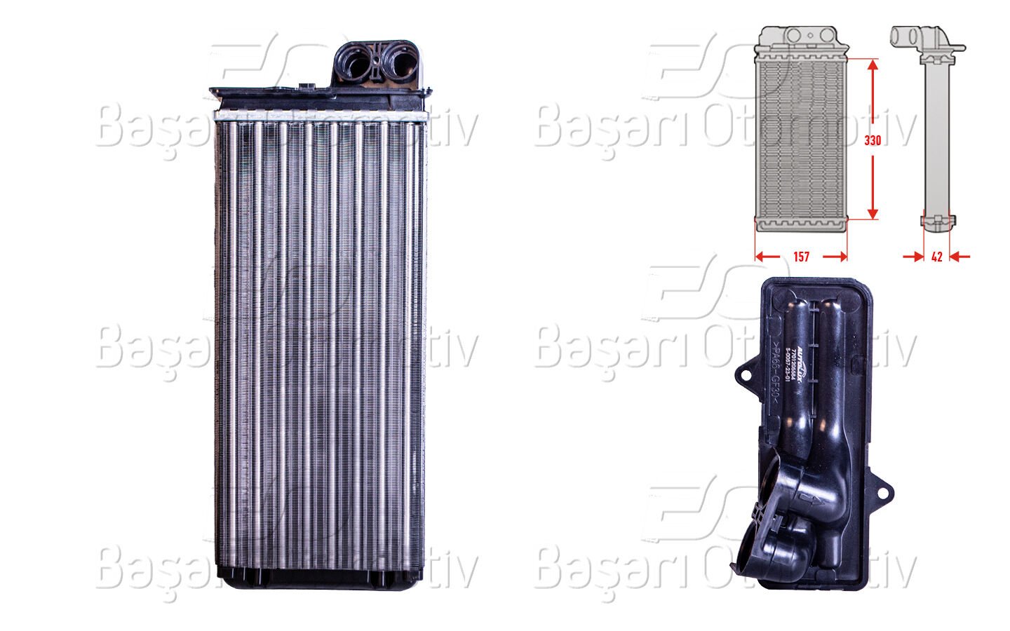 KALORIFER RADYATORU MEKANIK 332X157 MM | OPEL MOVANO A (X70) 2.8 DTI (JD) 98-01 RENAULT MASTER II (JD) 2.5 dCi NISSAN INTERSTAR (X70) 2002-2006 | AUTOLUX