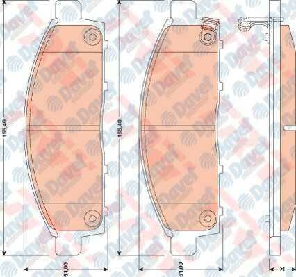 ON FREN BALATASI L200 2.5 D 4X4 06 - 12 - L200 2.4 15 >