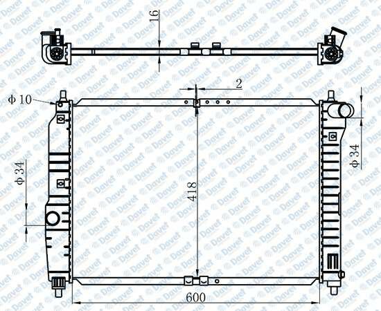 MOTOR SU RADYATORU BRAZING KALOS 02> AVEO 06> 1.4 16V KLIMALI MANUEL SANZUMAN 600X418X26 BDW018
