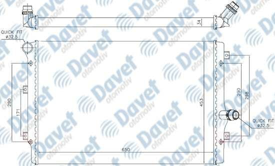 RADYATOR MEKANIK VW JETTA 1.6 TDI 10- A3 03- 650X448X26 34MM