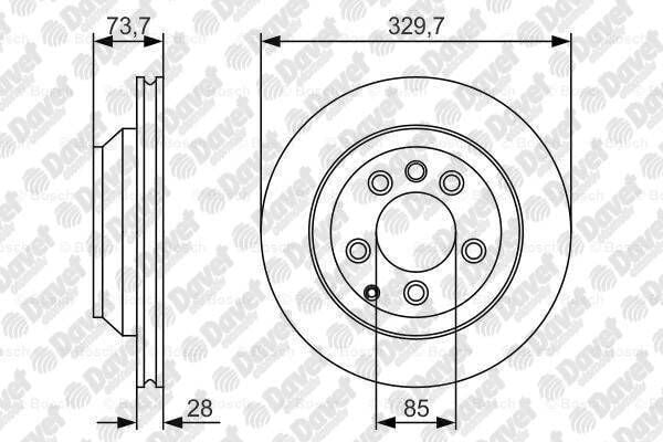 FREN DISKI ARKA 329.70mm PORSCHE CAYENNE 3.2 03>07 TOUAREG 03-10 Q7 06-12