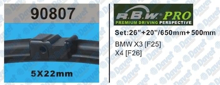 SILECEK SUPURGESI 650MM+500MM MUZ TIP APARATLI BMW X3 F25 10- X4 F26 14- ####