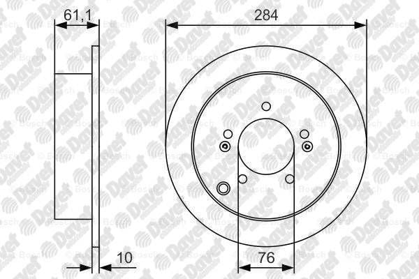 FREN DISKI ARKA 284mm TUCSON 04>10 SPORTAGE 04>10 X35 11>12 SANTAFE 00>05