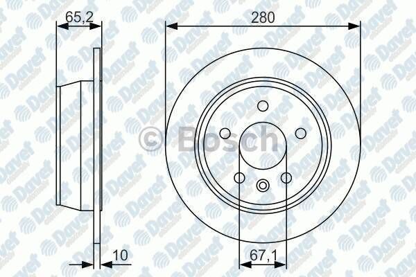 FREN DISKI ARKA 280MM MB V SERISI V230 V280 VITO 638 96->
