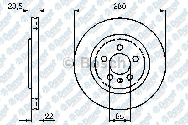 FREN DISKI ON HAVALI 280MM GOLF III 2.0GTI 91-97 PASSAT 1.9TDI TOLEDO 2.0 16V 95-> ####