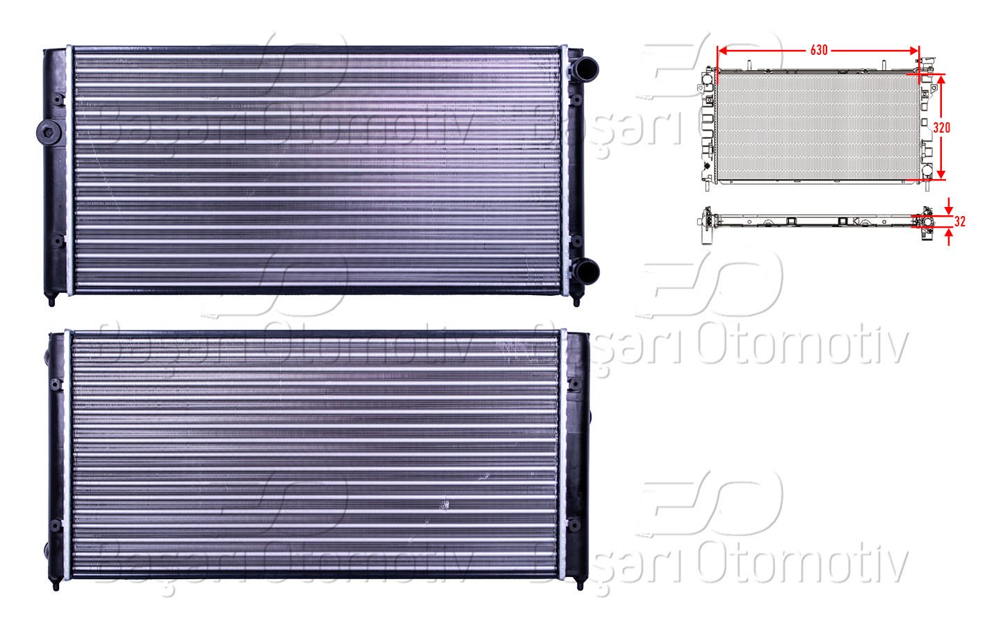 SU RADYATORU MEKANIK MT 630X320 MM | VW GOLF3 VENTO 1.9 2.0 91 > | AUTOLUX