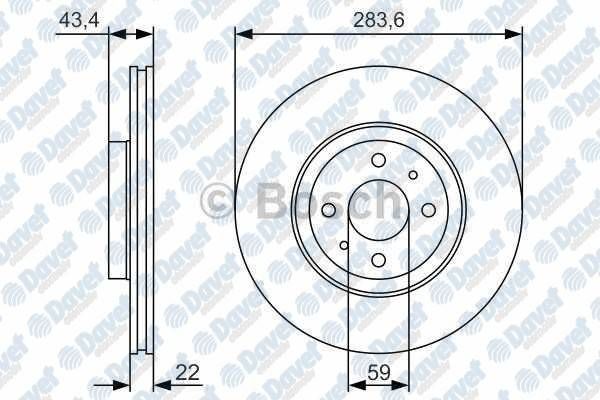 FREN DISKI ON HAVALI 284.50mm LINEA 1.6 MTJ DOBLO 06-> MAREA 99-> STILO 1.4 1.6 BRAVO 2.0 20V 95-98.