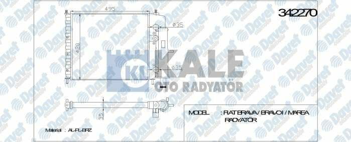 SU RADYATORU FIAT BRAVA / BRAVO I / MAREA / MAREA WEEKEND 1.4 / 1.6 16V / 1.4 12V / 95-02 AL/MKNK MANUEL