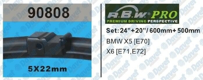 SILECEK SUPURGESI 600MM+500MM MUZ TIP APARATLI BMW X5 E70 07-11 X6 E71 E72 08-12 ####