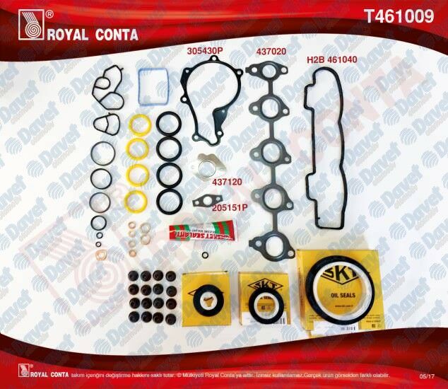 MOTOR TAKIM CONTA ALT / UST FULL S.K.C HARIC SKT KECELI-SUBAP LASTIKLI P307-P308-P407-PARTNER TEPEE-PARTNER II-P3008-P207- C4-BERLINGO II-BERLINGO III-C5-C4B7 DS4-EXPERT III-JUMPY III DV61.6 HDI 75.00MM / C3 DV4TED41.4HDI 16V FORD FOCU