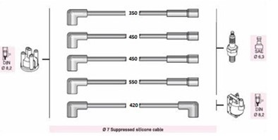 BUJI+BOBIN KABLOSU ASK261 SKODA FAVORIT 1.3 8V 90-94 FORMEN 91-95 PICK-UP 92-97 781135E