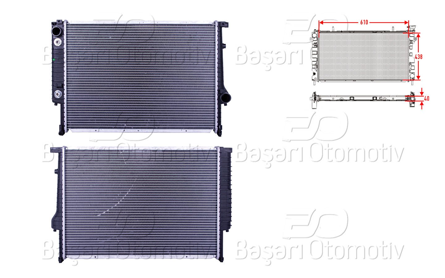 SU RADYATORU BRAZING AT 610X438X40 | BMW 5 SERISI E34 87-93. 7 SERISI E32 1985-94 M30 730I | WISCO