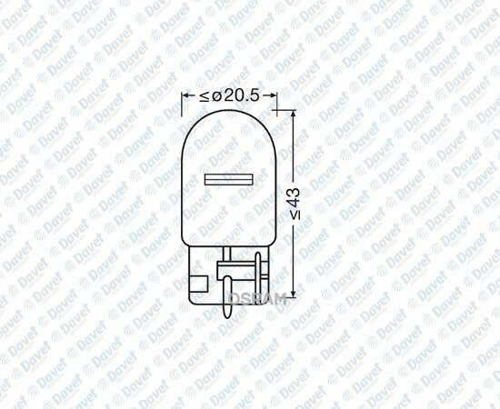 AMPUL 12V 21W STOP VE SINYAL DIPSIZ W21W ####