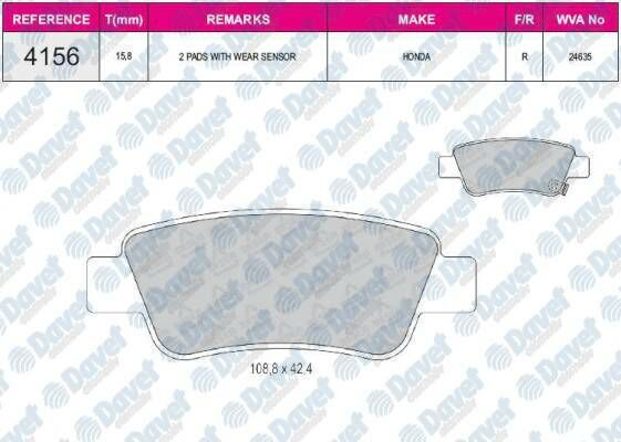 FREN BALATASI ARKA WVA 24635 HONDA CR-V III 2.0 I-VTEC 2.2I CTDI 01/2007-> ####