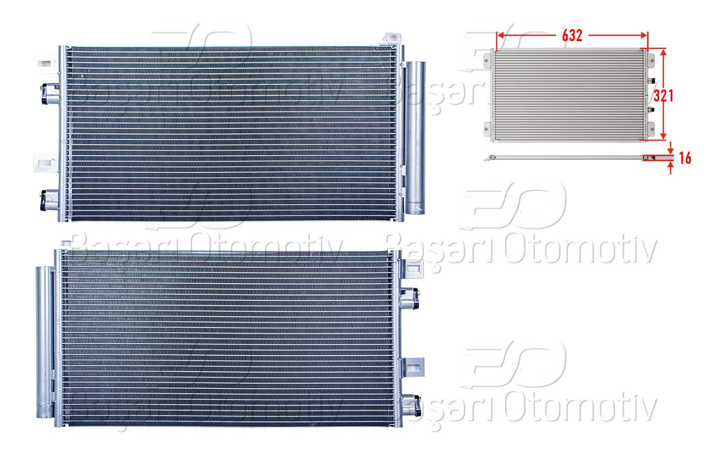KLIMA RADYATORU 632X321X16 | MINI COOPER R50. R53 00-06. CABRIO R52 02-081.4I. 1.6I AC+ W10. W11 3KAPI | WISCO