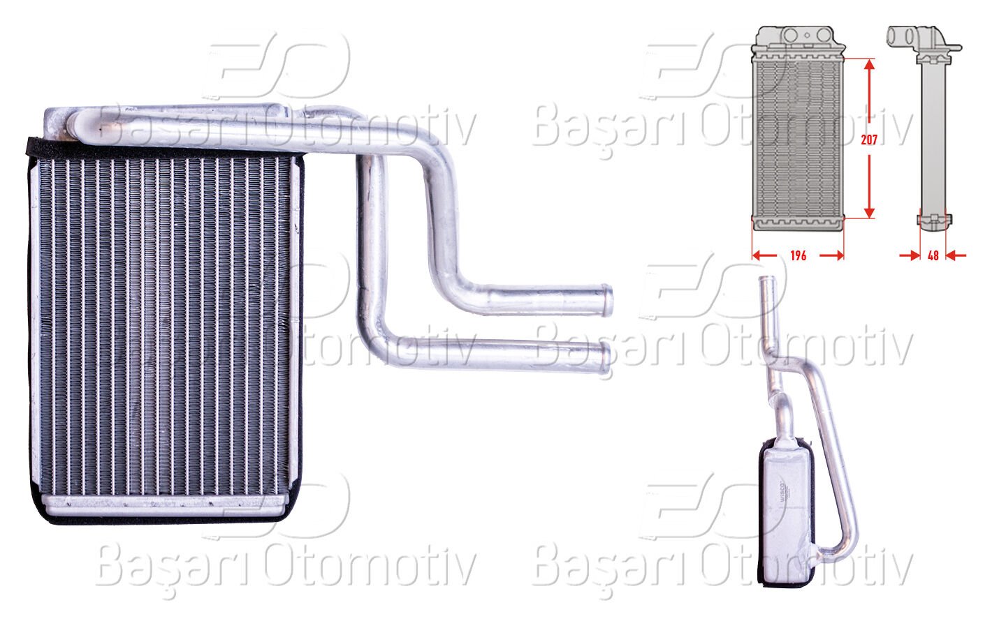 KALORIFER RADYATORU BRAZING MT-AT 207X196X52 MM | FORD COUGAR 2.5 ST MONDEO 1.6 I 1.8 I 2.0 I 2.5 I MONDEO 2 3 1.8 2.0 16V 2.5 V6 3.0 V6 JAGUAR X TYPE 2.1 2.2 D 2.5 3.0 93 > | WISCO