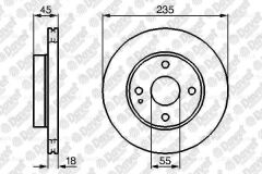 FREN DISKI ON HAVALI 235mm MAZDA 121 323 90>96 1.3 1.4 16V   ####