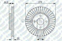 FREN DISKI ON HAVALI 278MM FORD FIESTA 2.0I ST150 04-08