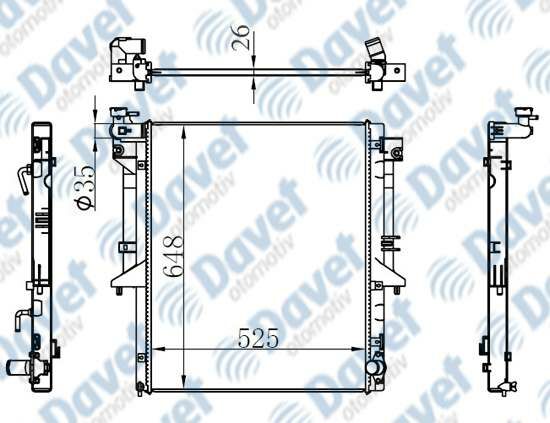 MOTOR SU RADYATORU BRAZING L200 15-> FIAT FULLBACK 16-> 525X638X26 MANUEL SANZUMAN